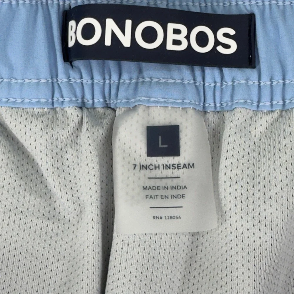 Bonobos Seersucker Surf Swim Trunks Mens L Large Blue Gingham Check 7